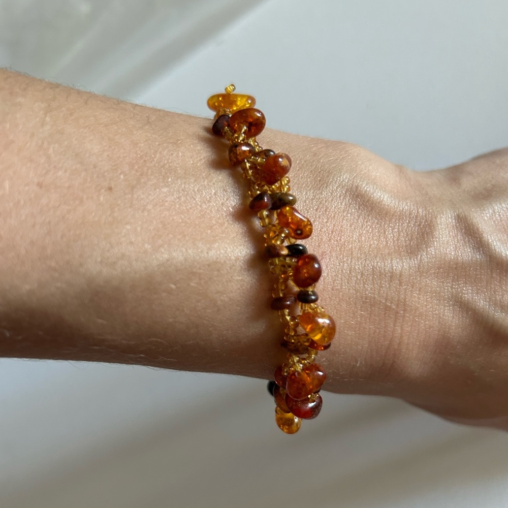Vintage Exquisite Handmade Natural Baltic Amber Bracelet
